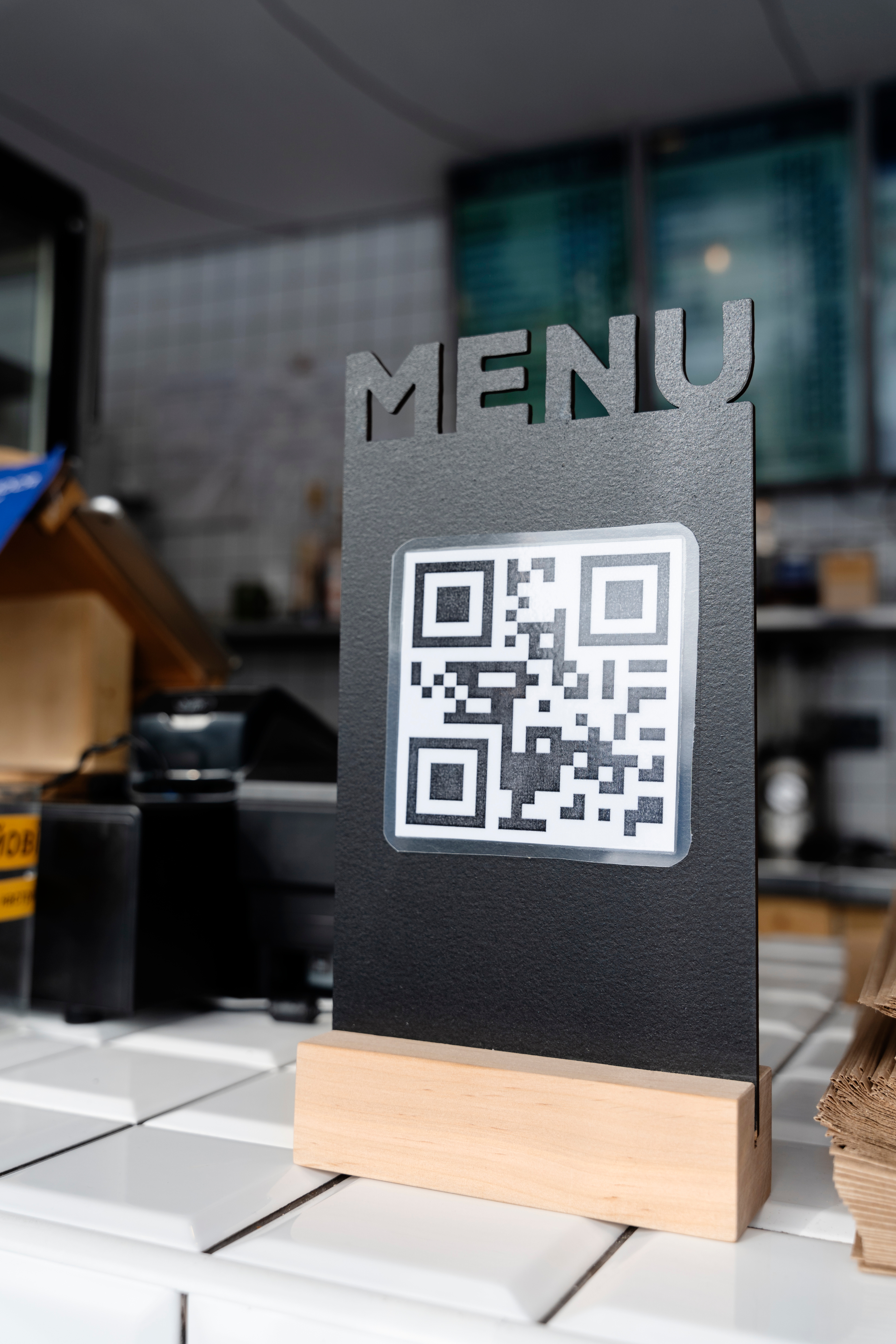 QR menu stand
