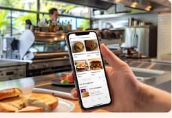 Restaurant ordering on a mobile phone