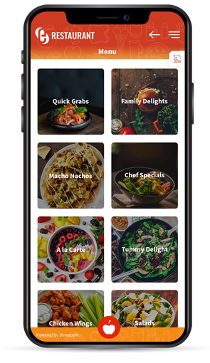 Customized digital menu with interactive features.
